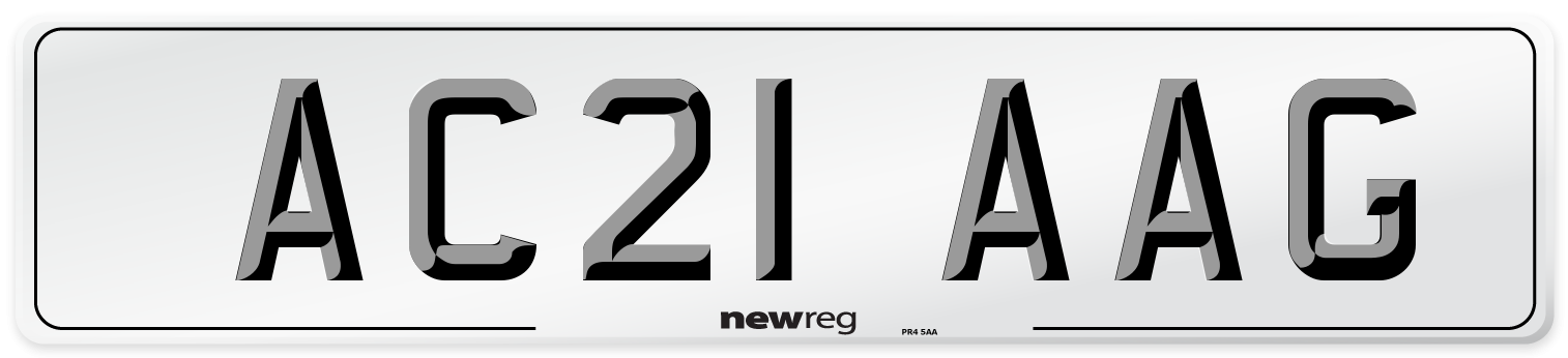AC21 AAG Number Plate from New Reg